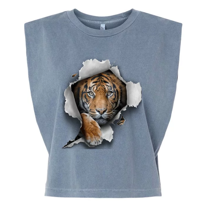 Tiger, Bengal Tiger, Safari Animal, Big Cat, Zoo, Tiger Garment-Dyed Women's Muscle Tee