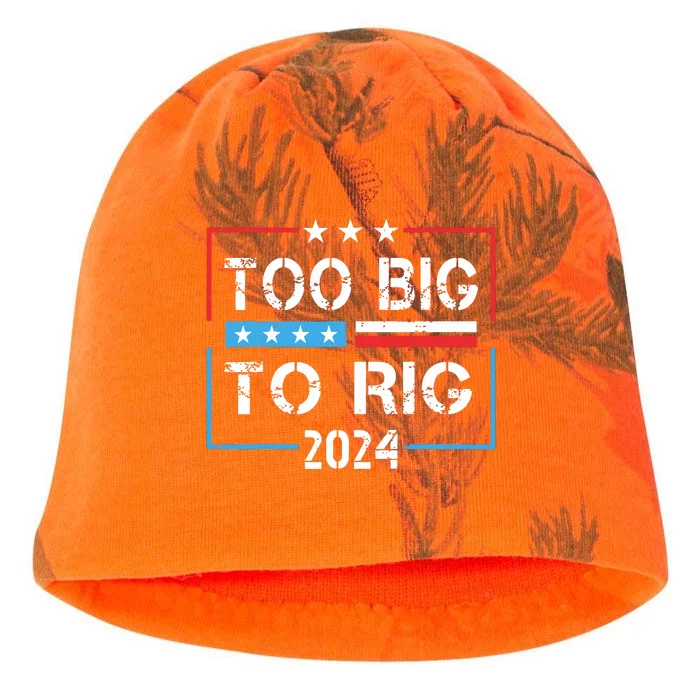 Too Big To Rig Saying Trump 2024 Funny Trump Quote Kati - Camo Knit Beanie