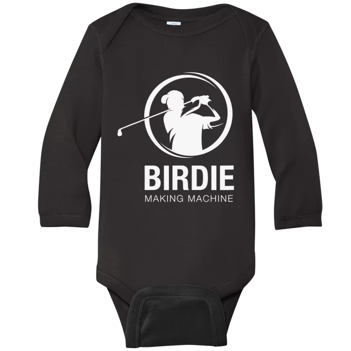 Talk Birdie To Me for a Golf Player Golfer Golfing Baby Long Sleeve Bodysuit