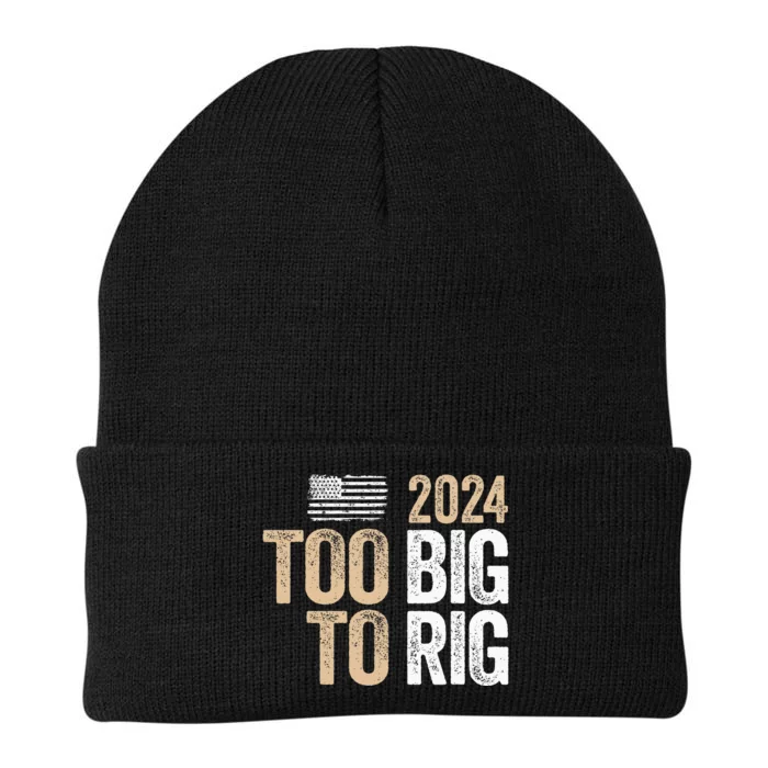 Too Big To Rig 2024 Elections Trump Saying Trump 2024 Knit Cap Winter Beanie