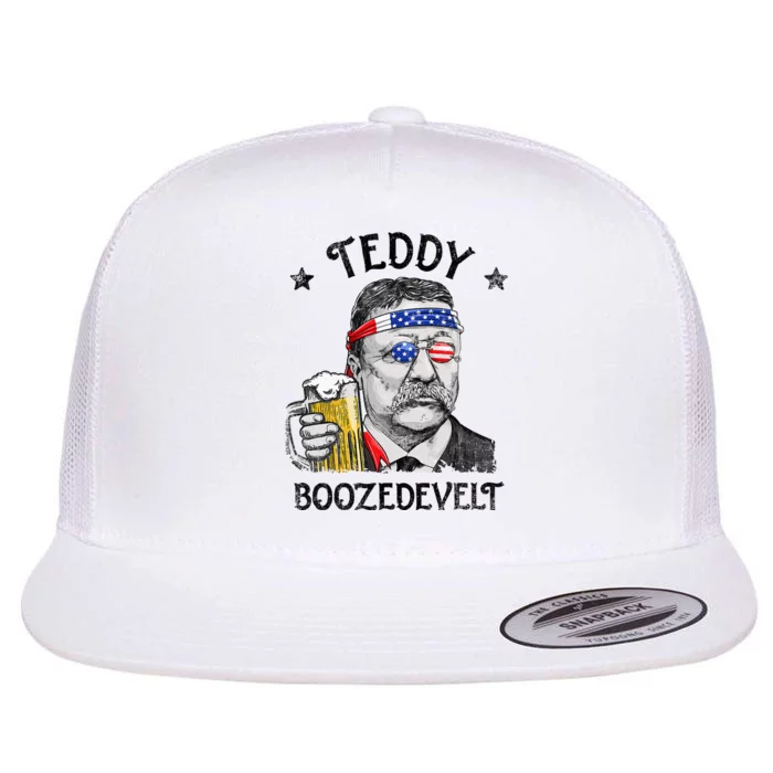 Teddy Boozedevelt Theodore Roosevelt 4th Of July Flat Bill Trucker Hat