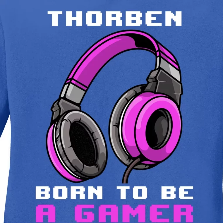 Thorben Born To Be A Gamer Personalized Cute Gift Ladies Long Sleeve Shirt