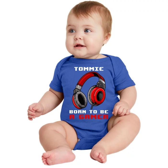 Tommie Born To Be A Gamer Personalized Funny Gift Baby Bodysuit