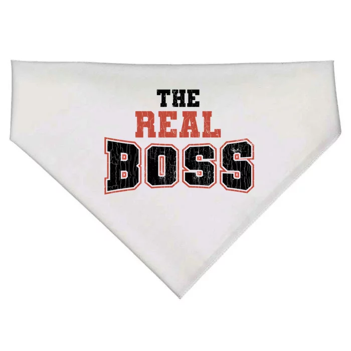 The Boss The Real Boss Couple Part 2 Funny Gift Meaningful Gift USA-Made Doggie Bandana