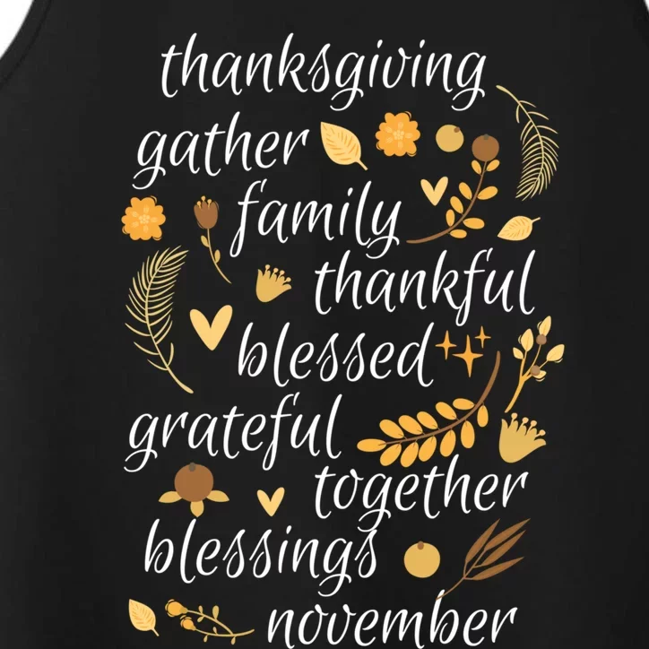 Thankful Blessings Thanksgiving Dinner Family Feast Time Gift Performance Tank