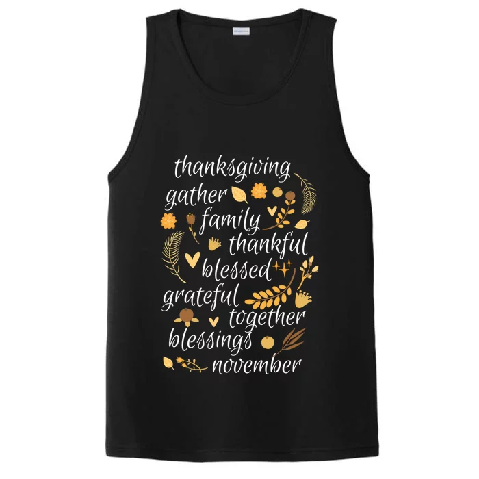 Thankful Blessings Thanksgiving Dinner Family Feast Time Gift Performance Tank