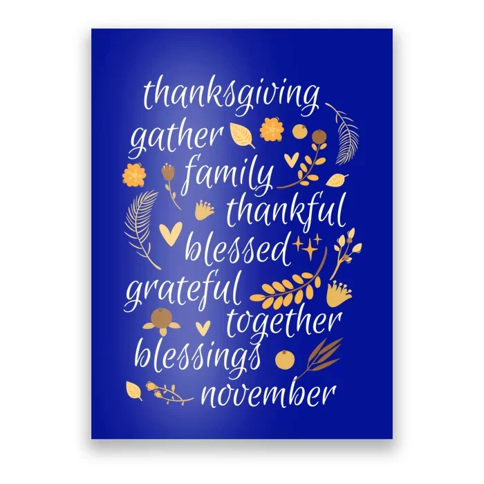 Thankful Blessings Thanksgiving Dinner Family Feast Time Gift Poster