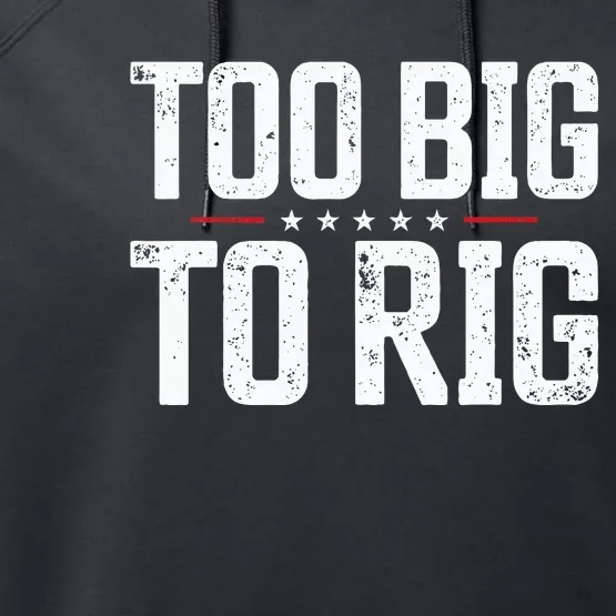 Too Big To Rig 2024 Elections Trump Trump 2024 Performance Fleece Hoodie