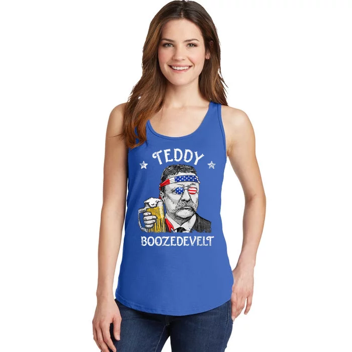 Teddy Boozedevelt Theodore Roosevelt 4th Of July American Ladies Essential Tank