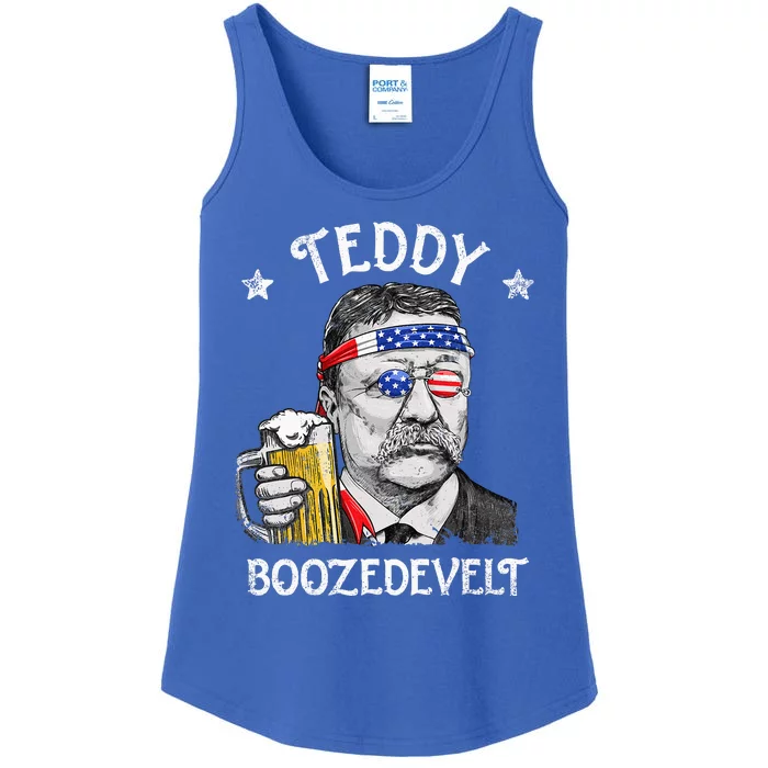 Teddy Boozedevelt Theodore Roosevelt 4th Of July American Ladies Essential Tank