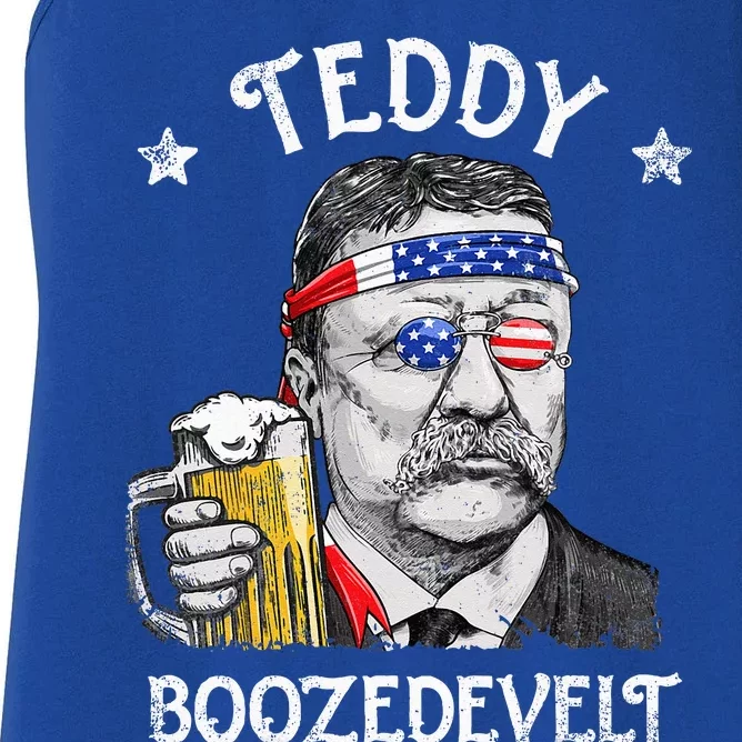 Teddy Boozedevelt Theodore Roosevelt 4th Of July American Women's Racerback Tank