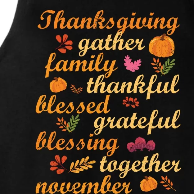 Thankful Blessings Thanksgiving Dinner Family Feast Time Great Gift Ladies Tri-Blend Wicking Tank