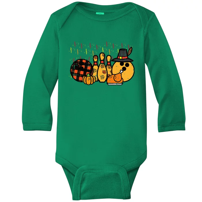 Thanksgiving Bowling Turkey Day Fall Baby Long Sleeve Bodysuit