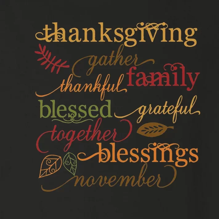 Thankful Blessings Thanksgiving Family Toddler Long Sleeve Shirt