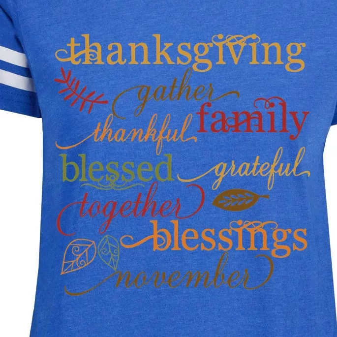 Thankful Blessings Thanksgiving Family Enza Ladies Jersey Football T-Shirt