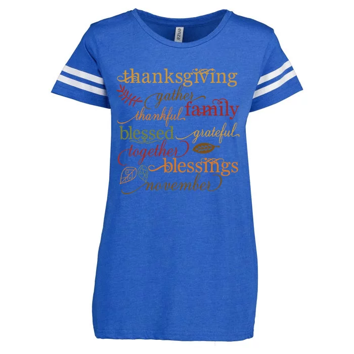 Thankful Blessings Thanksgiving Family Enza Ladies Jersey Football T-Shirt