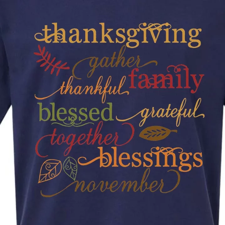 Thankful Blessings Thanksgiving Family Sueded Cloud Jersey T-Shirt