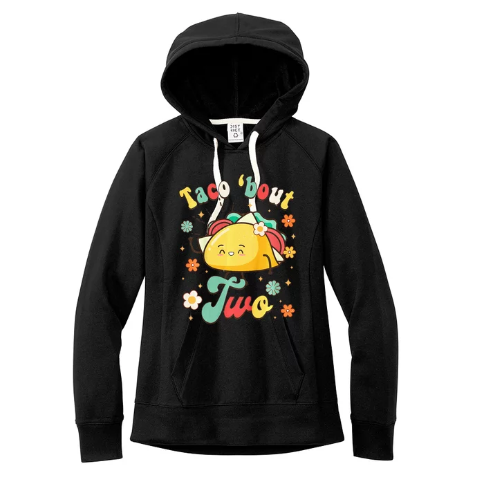 Taco Bout Two Mexican Baby Second Birthday 2nd Bday Fiesta Women's Fleece Hoodie