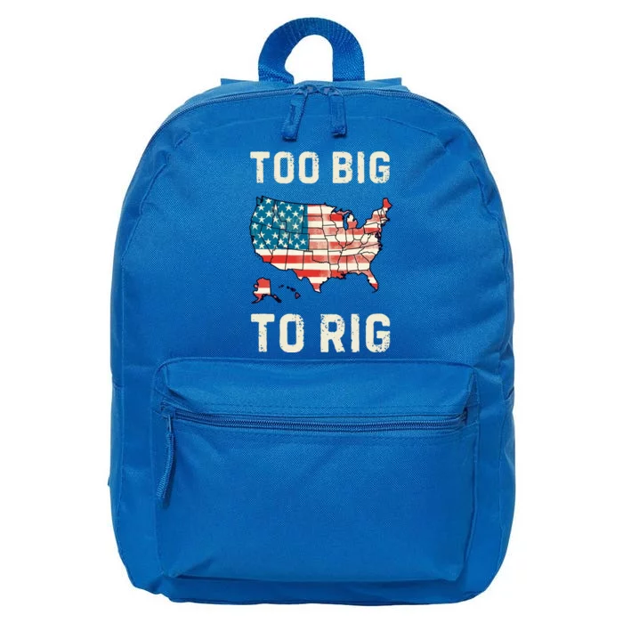 Too Big To Rig Funny Conservative 2024 16 in Basic Backpack