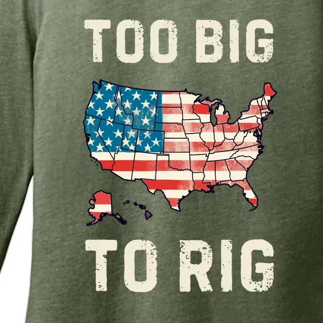 Too Big To Rig Funny Conservative 2024 Womens CVC Long Sleeve Shirt