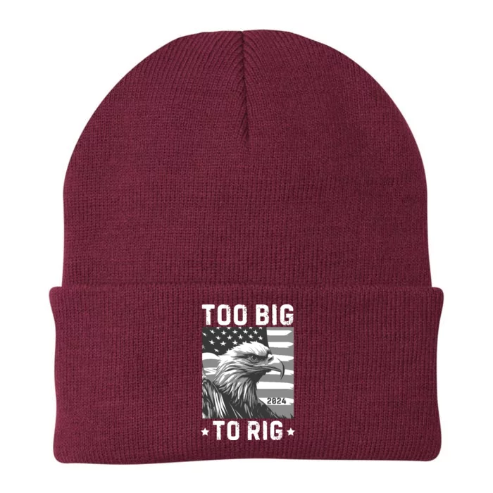 Too Big To Rig Funny Conservative 2024 Knit Cap Winter Beanie