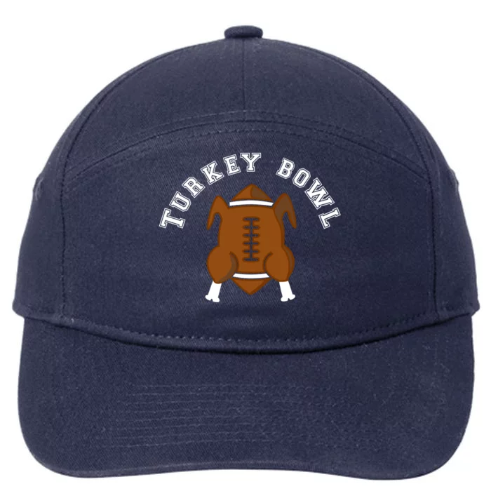 Turkey Bowl Thanksgiving Football Gift 7-Panel Snapback Hat