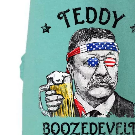 Teddy Boozedevelt Theodore Roosevelt 4th Of July Men Women Doggie 3-End Fleece Hoodie