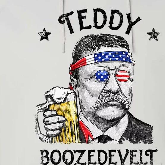 Teddy Boozedevelt Theodore Roosevelt 4th Of July Men Women Performance Fleece Hoodie