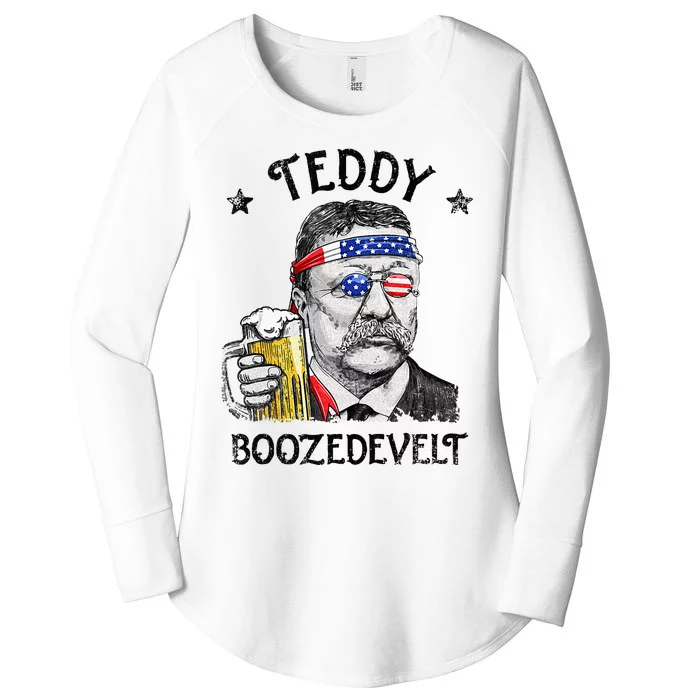 Teddy Boozedevelt Theodore Roosevelt 4th Of July Men Women Women's Perfect Tri Tunic Long Sleeve Shirt