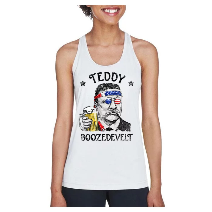 Teddy Boozedevelt Theodore Roosevelt 4th Of July Men Women Women's Racerback Tank