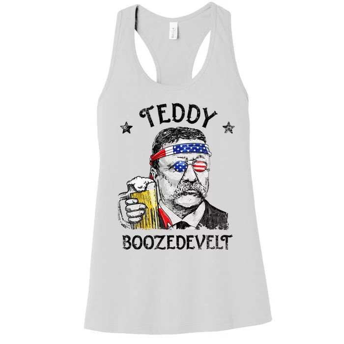 Teddy Boozedevelt Theodore Roosevelt 4th Of July Men Women Women's Racerback Tank