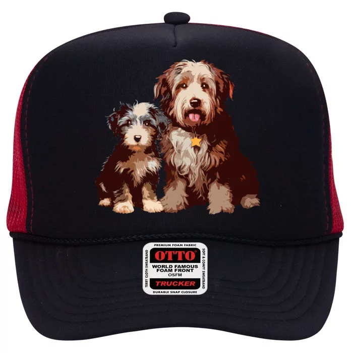 Two Bob Tail Dogs High Crown Mesh Trucker Hat