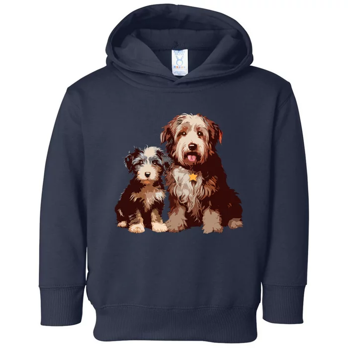 Two Bob Tail Dogs Toddler Hoodie