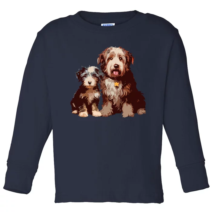 Two Bob Tail Dogs Toddler Long Sleeve Shirt