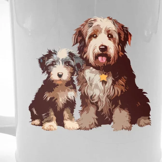 Two Bob Tail Dogs Front & Back Beer Stein