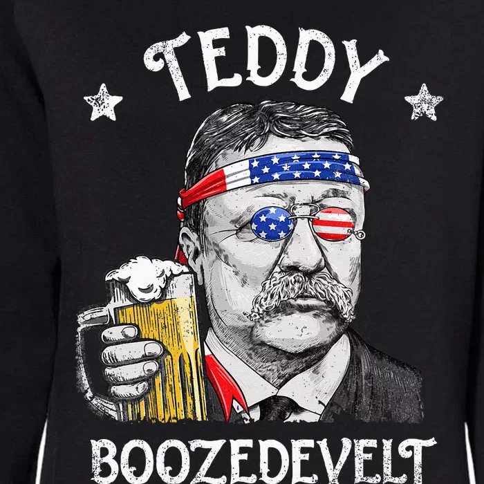 Teddy Boozedevelt Theodore Roosevelt 4th Of July American Womens California Wash Sweatshirt