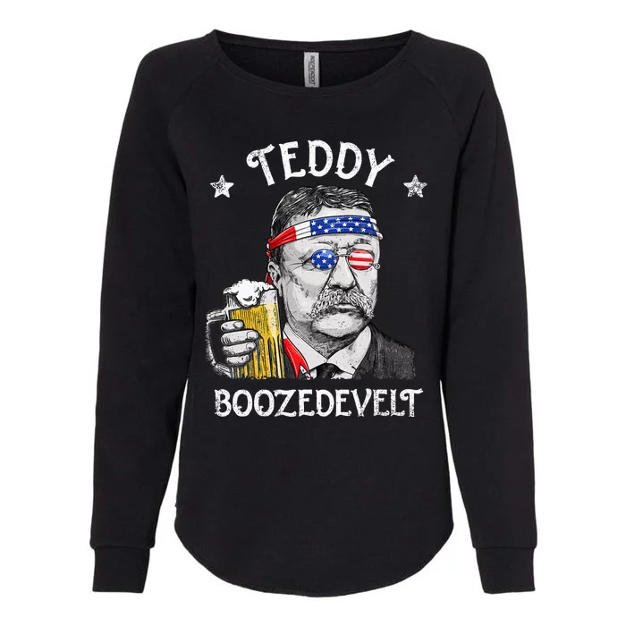 Teddy Boozedevelt Theodore Roosevelt 4th Of July American Womens California Wash Sweatshirt