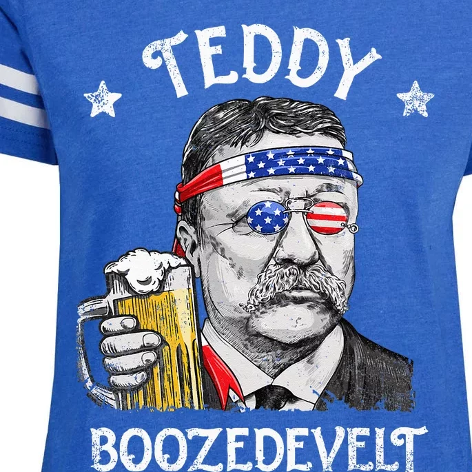 Teddy Boozedevelt Theodore Roosevelt 4th Of July American Enza Ladies Jersey Football T-Shirt