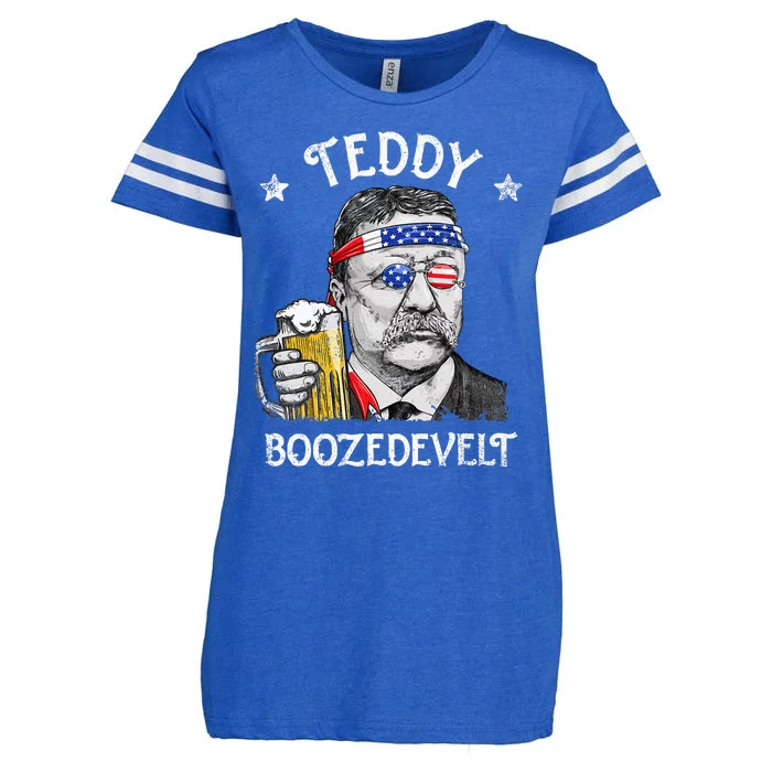 Teddy Boozedevelt Theodore Roosevelt 4th Of July American Enza Ladies Jersey Football T-Shirt