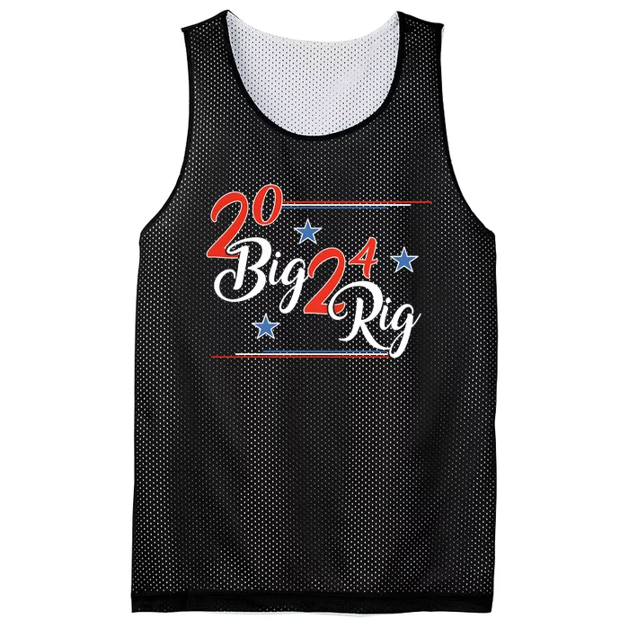 Too Big To Rig 2024 Donald Trump Support President Patriotic Mesh Reversible Basketball Jersey Tank