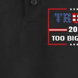 Too Big To Rig Saying Trump 2024 Funny Trump Dry Zone Grid Performance Polo