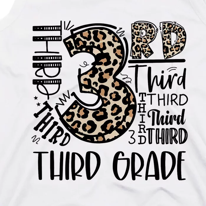 Teacher Back To School Third Grade Leopard Typography Tank Top