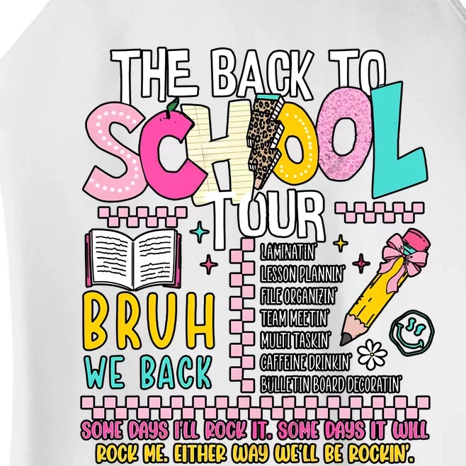 The Back To School Bruh We Back Women’s Perfect Tri Rocker Tank