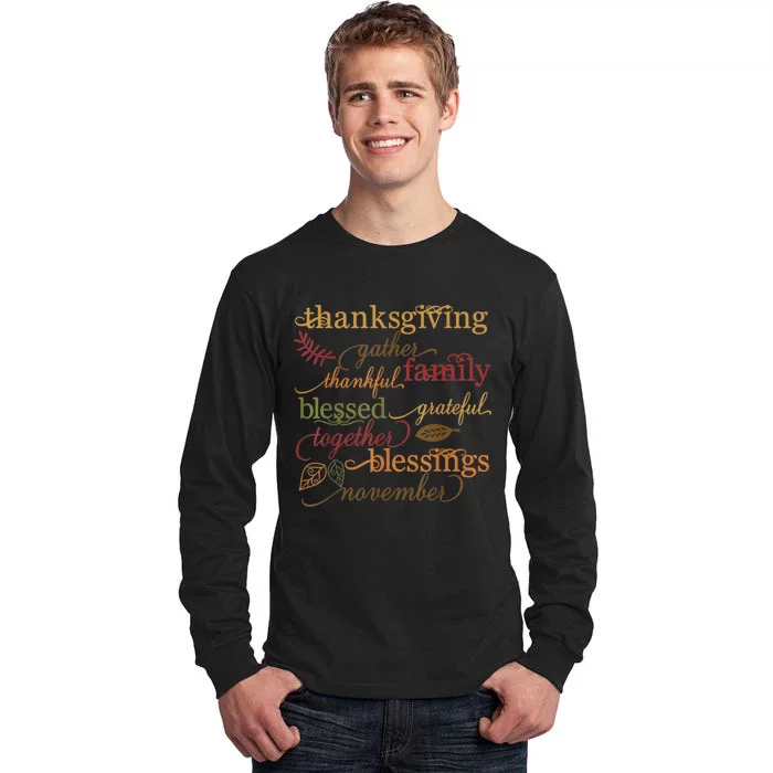 Thankful Blessings Thanksgiving Tall Long Sleeve T-Shirt