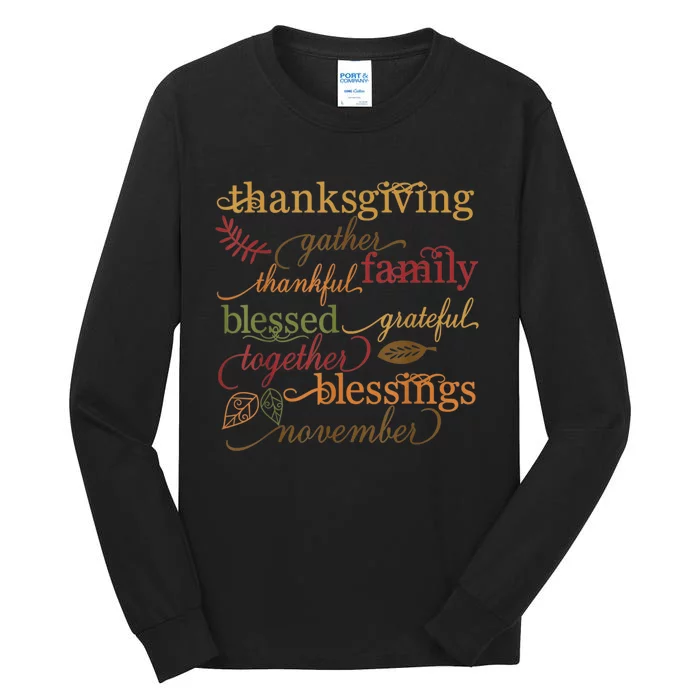 Thankful Blessings Thanksgiving Tall Long Sleeve T-Shirt