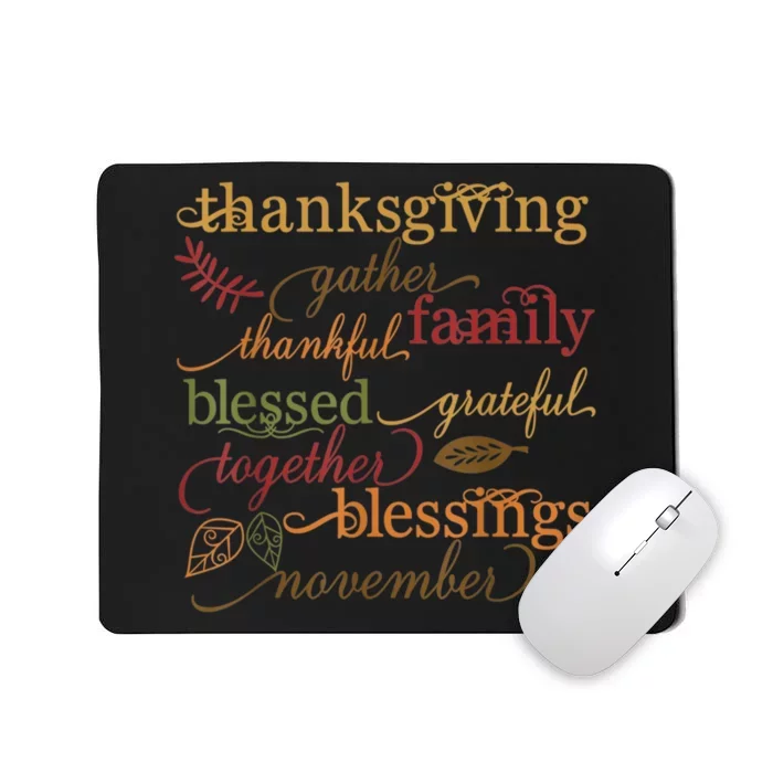 Thankful Blessings Thanksgiving Mousepad