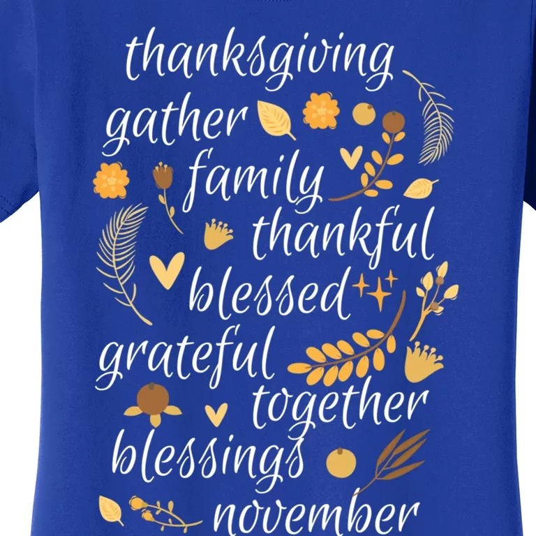 Thankful Blessings Thanksgiving Dinner Family Feast Time Gift Women's T-Shirt