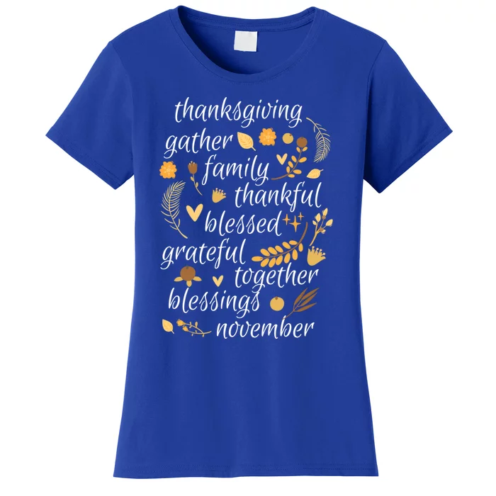 Thankful Blessings Thanksgiving Dinner Family Feast Time Gift Women's T-Shirt