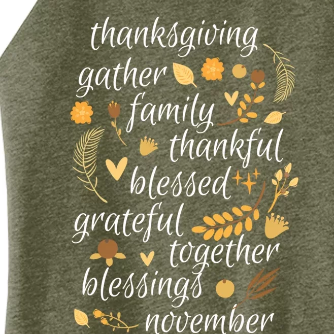 Thankful Blessings Thanksgiving Dinner Family Feast Time Gift Women’s Perfect Tri Rocker Tank