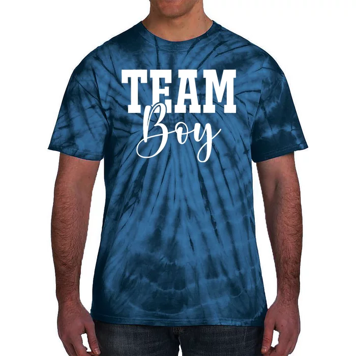 Team Boy Team Girl Blue Gender Reveal Party Matching Family Tie-Dye T-Shirt